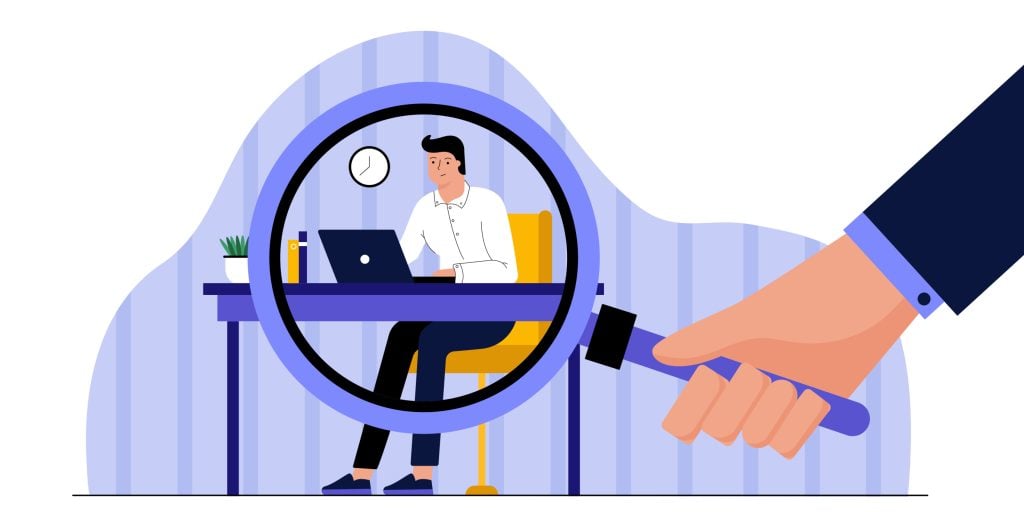 An employee at their computer